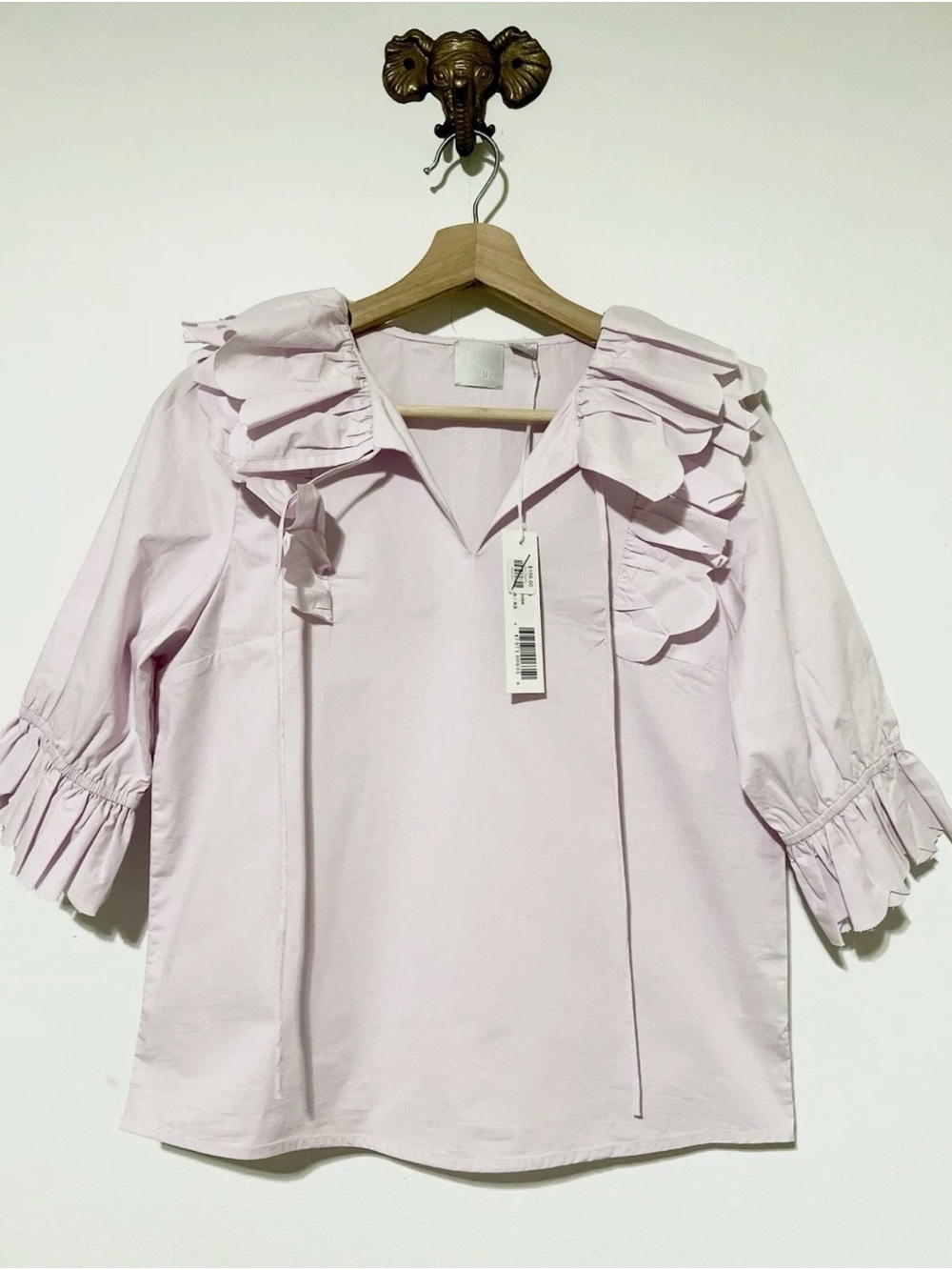 NWT Zero Degrees Celsius Petals Top Blouse In Lilac Sz XS Cotton $155 D23 - Picture 3 of 10